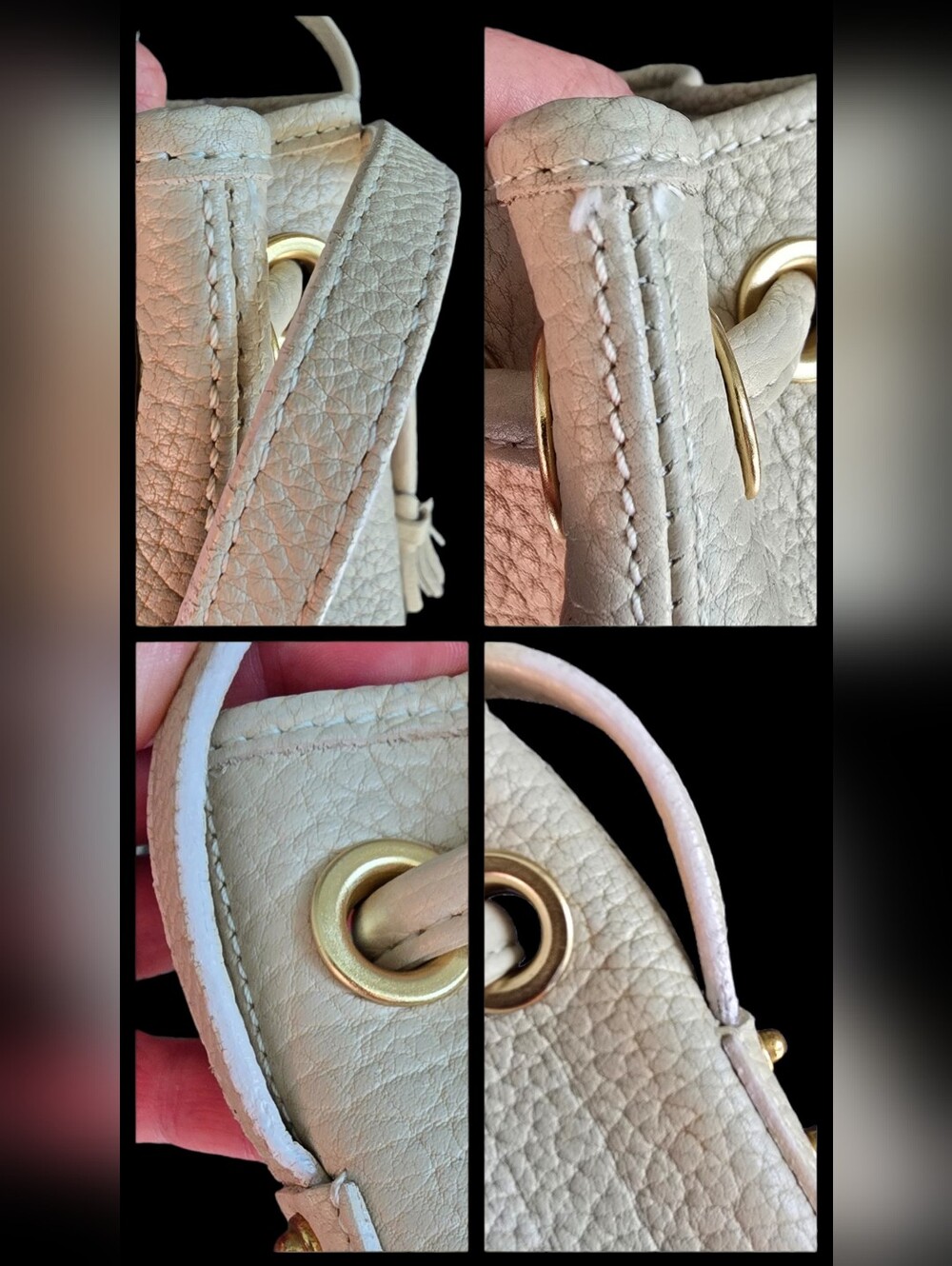 Vintage Dooney & Bourke AWL Bone Mini Drawstring Bucket Shoulder Bag EUC - Picture 14 of 16